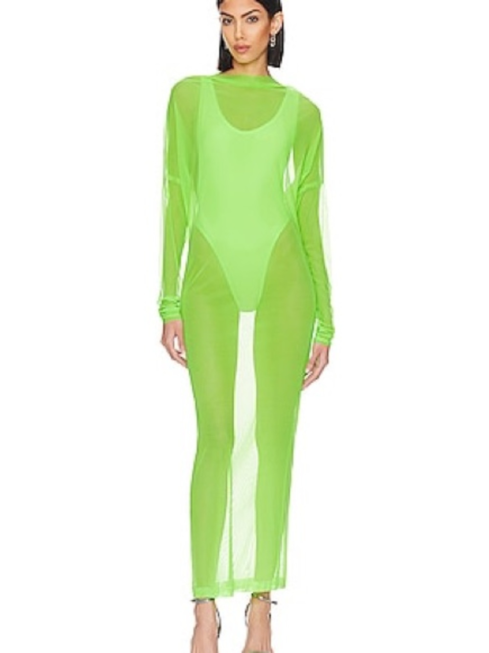 Norma Kamali All in One Gown / Coverup Dress in Neon Green